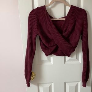 Maroon Twist Sweater